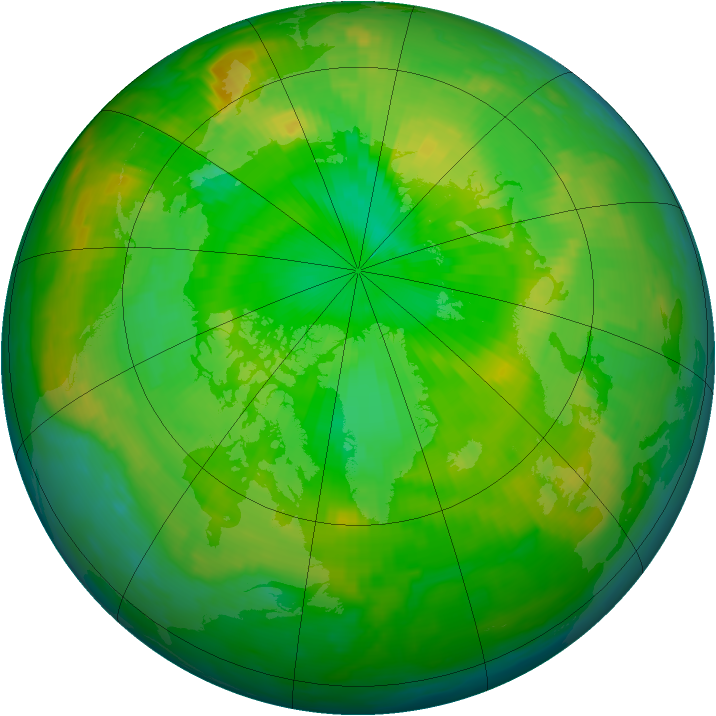 Arctic ozone map for 22 June 1997